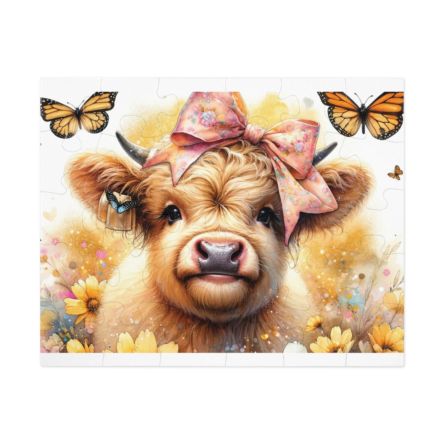 Jigsaw Puzzle, Highland Cow, Personalised/Non-Personalised (30, 110, 252, 500,1000-Piece)