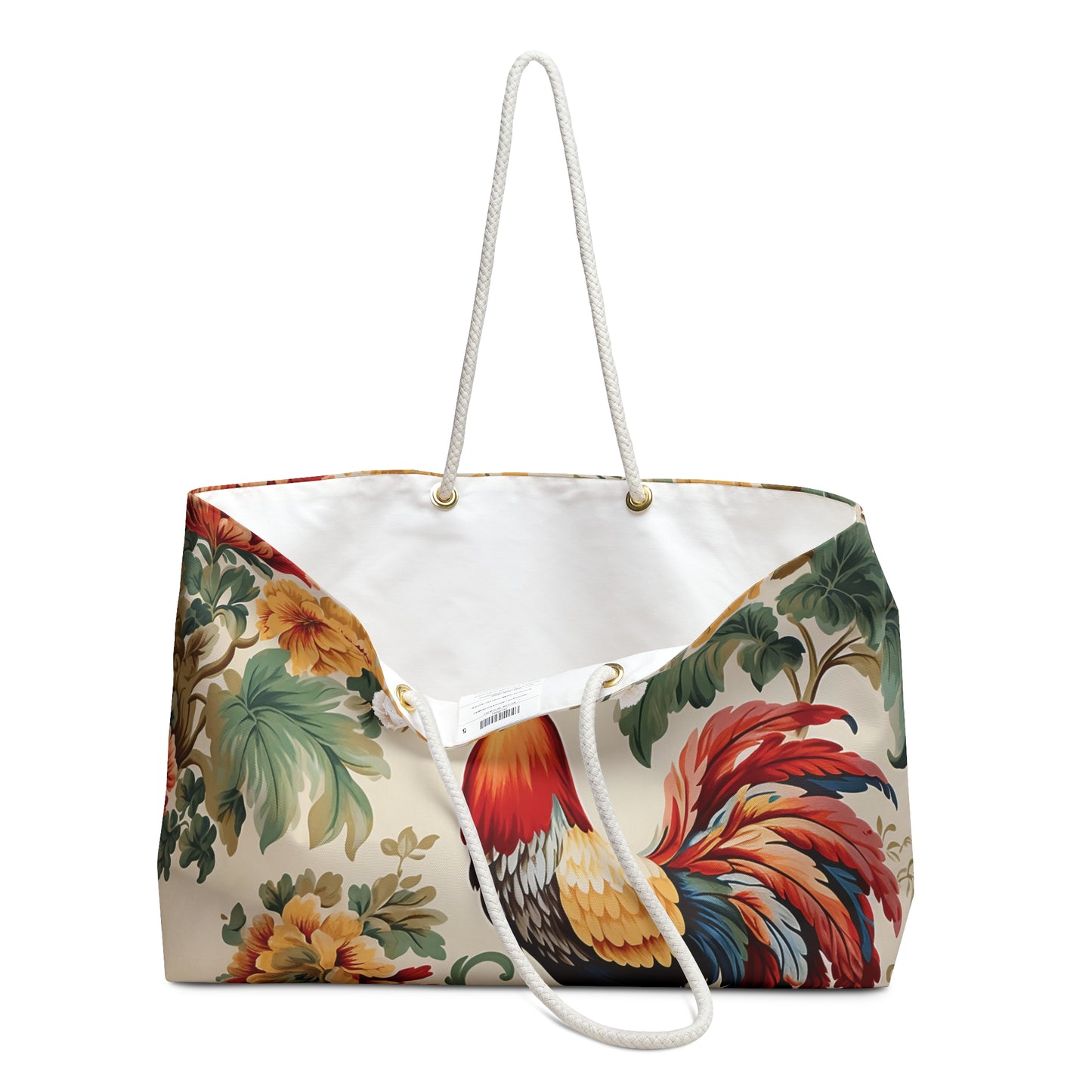 Personalised/Non-Personalised Weekender Bag, Chicken/Rooster, Large Weekender Bag, Beach Bag, Book Bag