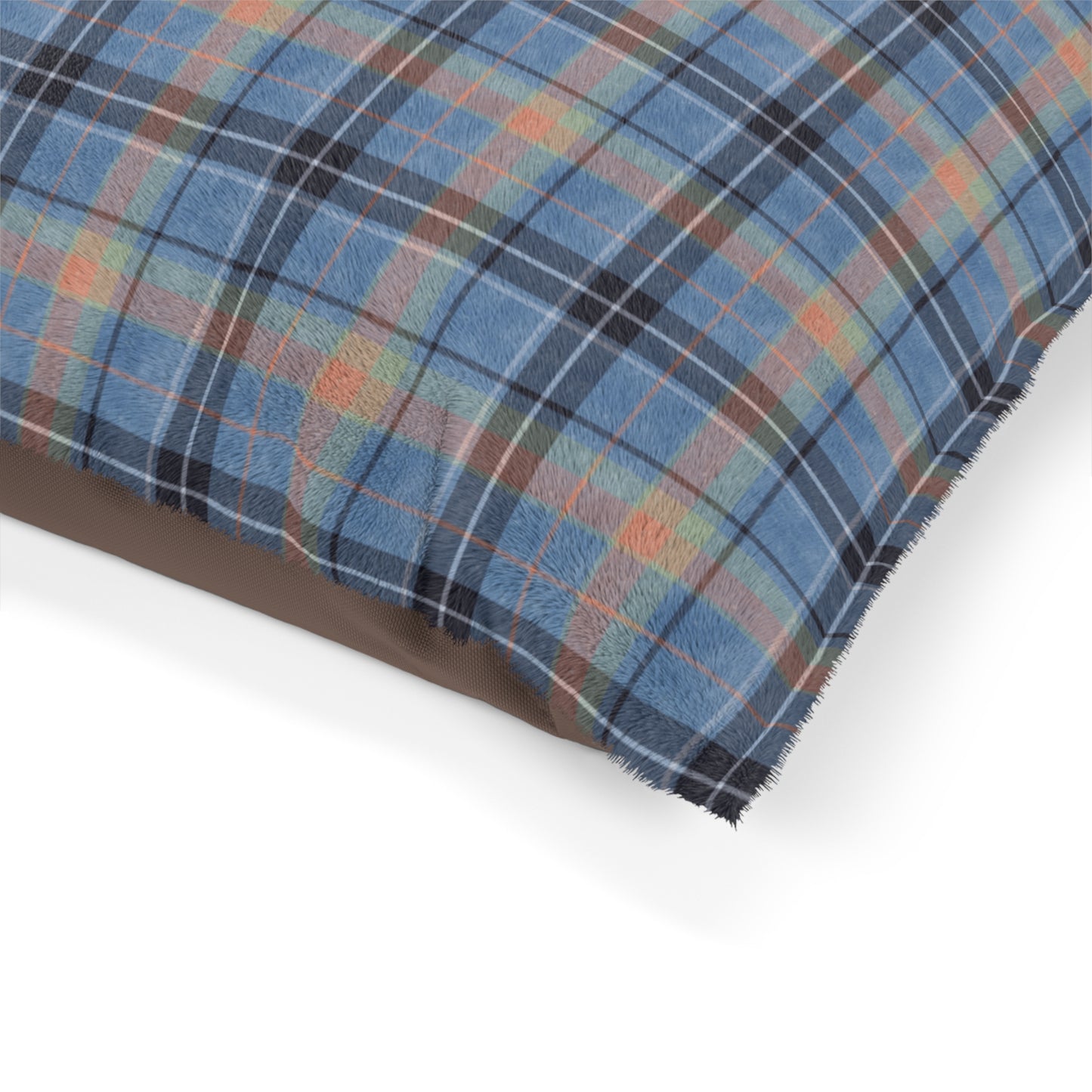 Luxury Pet Bed, feather soft fleece, Blue Tartan