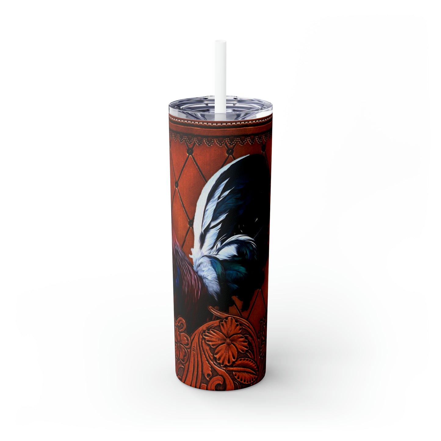 Skinny Tumbler with Straw, 20oz Rooster, awd-428