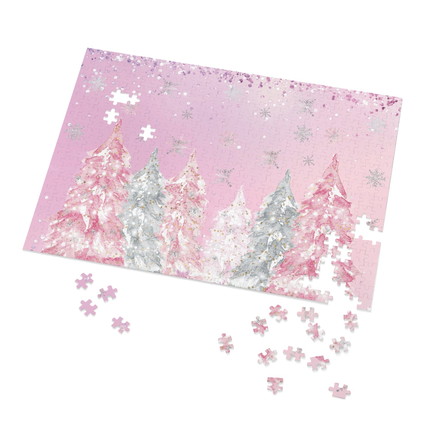 Puzzle, Christmas Trees, Personalised/Non-Personalised (30, 110, 252, 500,1000-Piece)