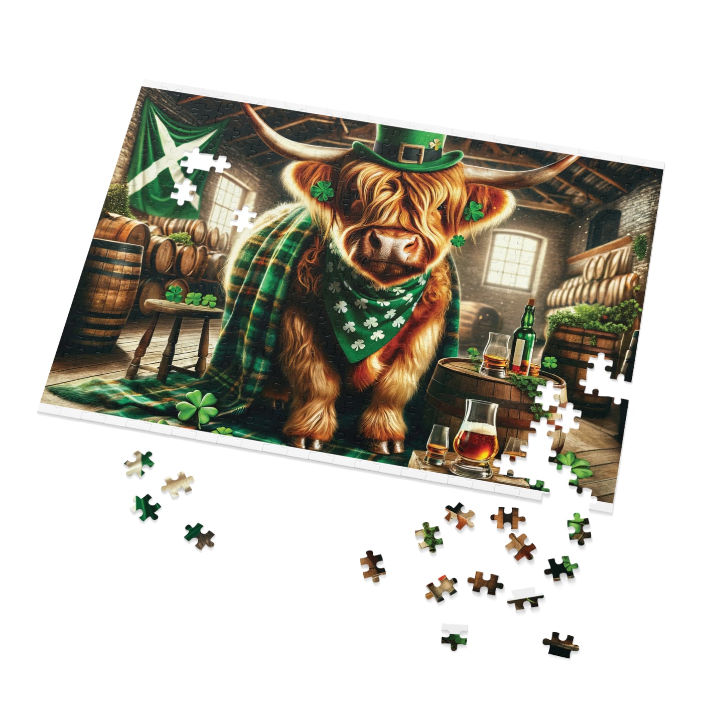 Puzzle, Highland Cow, Personalised/Non-Personalised (30, 110, 252, 500,1000-Piece) awd-662