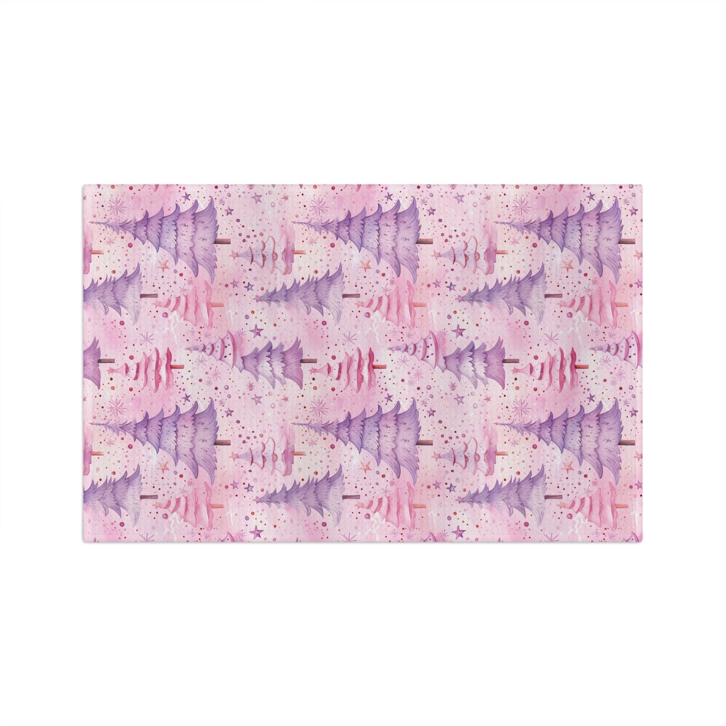 Microfiber Tea Towel, Pink Christmas Trees