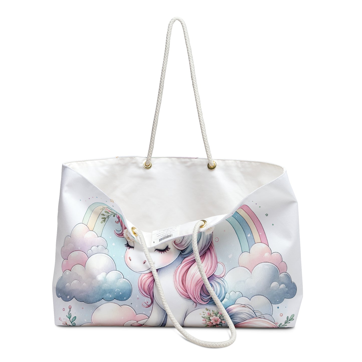 Personalised/Non-Personalised Weekender Bag, Unicorn, Large Weekender Bag, Beach Bag, Book Bag