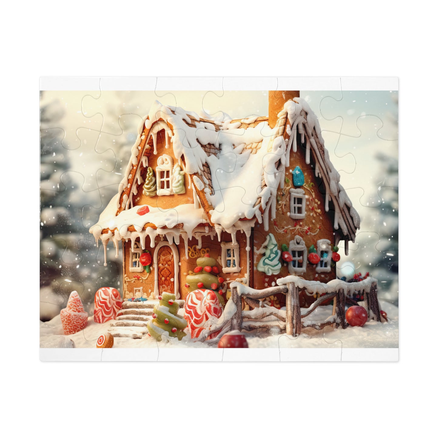 Puzzle, Christmas, Gingerbread House , Personalised/Non-Personalised (30, 110, 252, 500,1000-Piece) awd-615