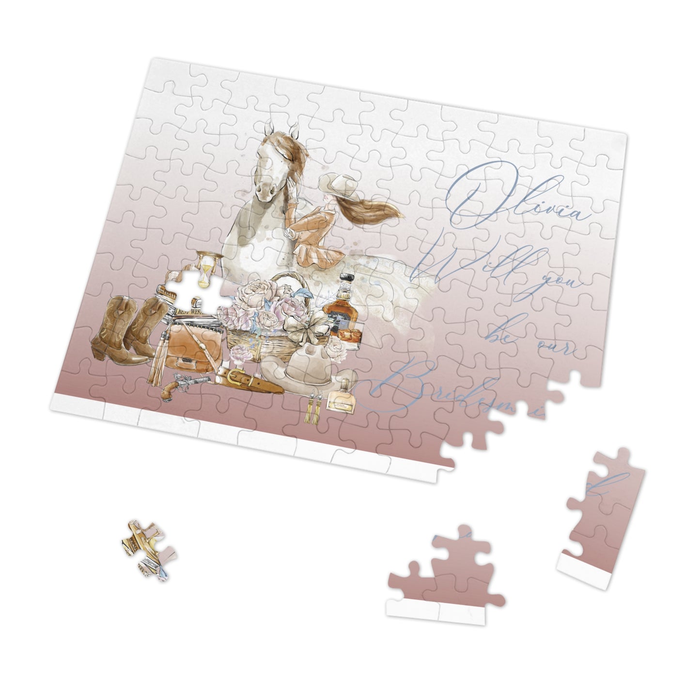 Jigsaw Puzzle, Western, Romance Floral, Bridal, Will you be our Bridesmaid, Personalised/Non-Personalised (30, 110, 252, 500,1000-Piece)