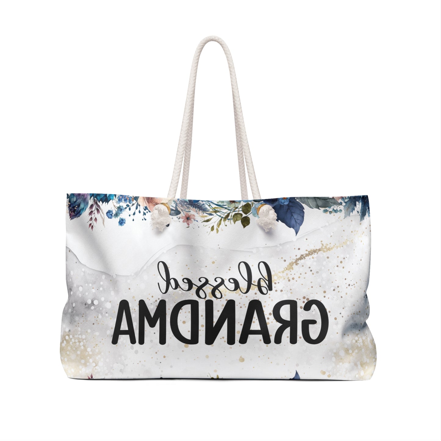 Personalised/Non-Personalised Weekender Bag, Blessed Grandma, Large Weekender Bag, Beach Bag, Book Bag