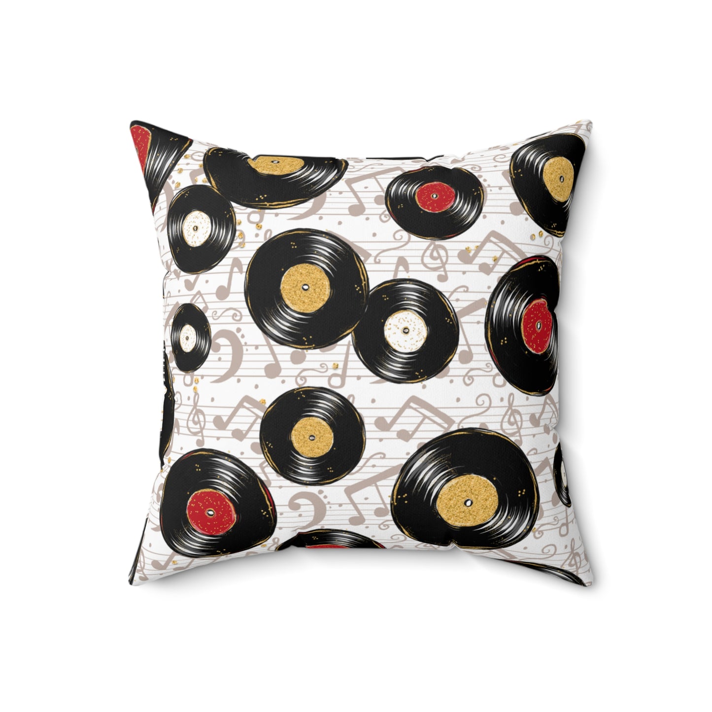 Spun Polyester Square Pillow, Music Cushion