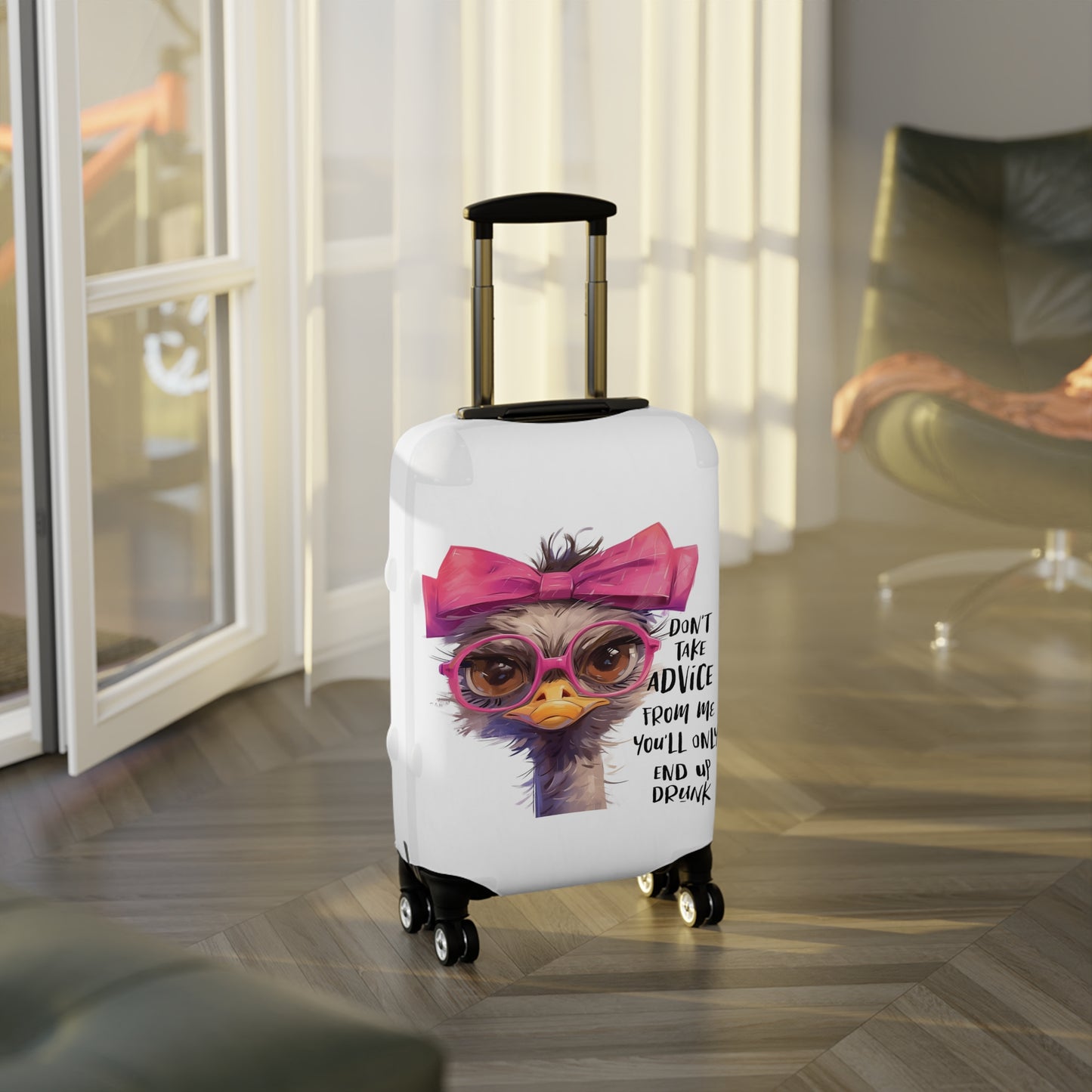 Luggage Cover, Emu, Don't take advice from me you'll only end up drunk, awd-4027