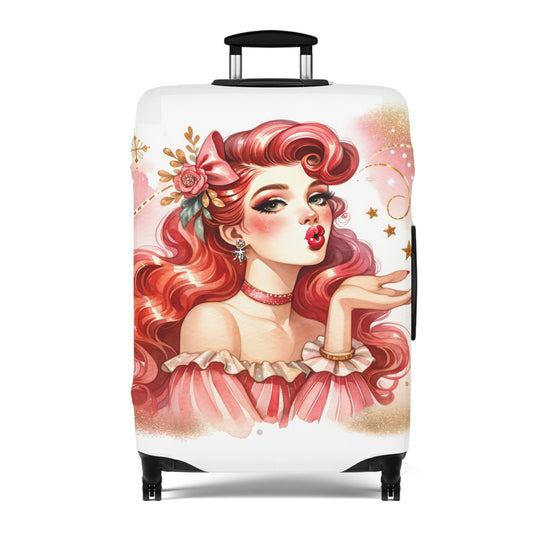 Luggage Cover, Coquette Girl Red Hair, awd-1470