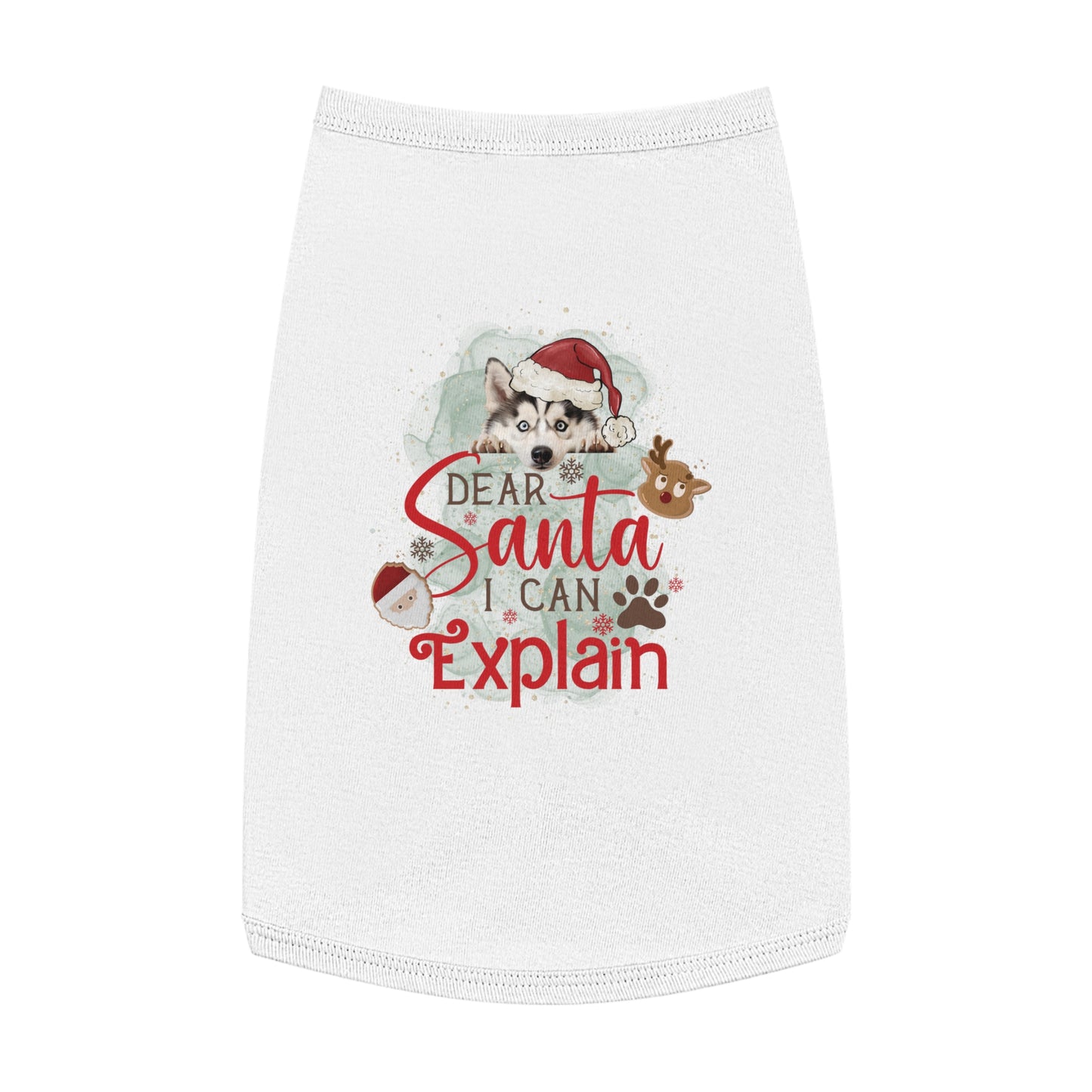 Pet Tank Top, Santa I Can Explain, Christmas Pet Tank Top