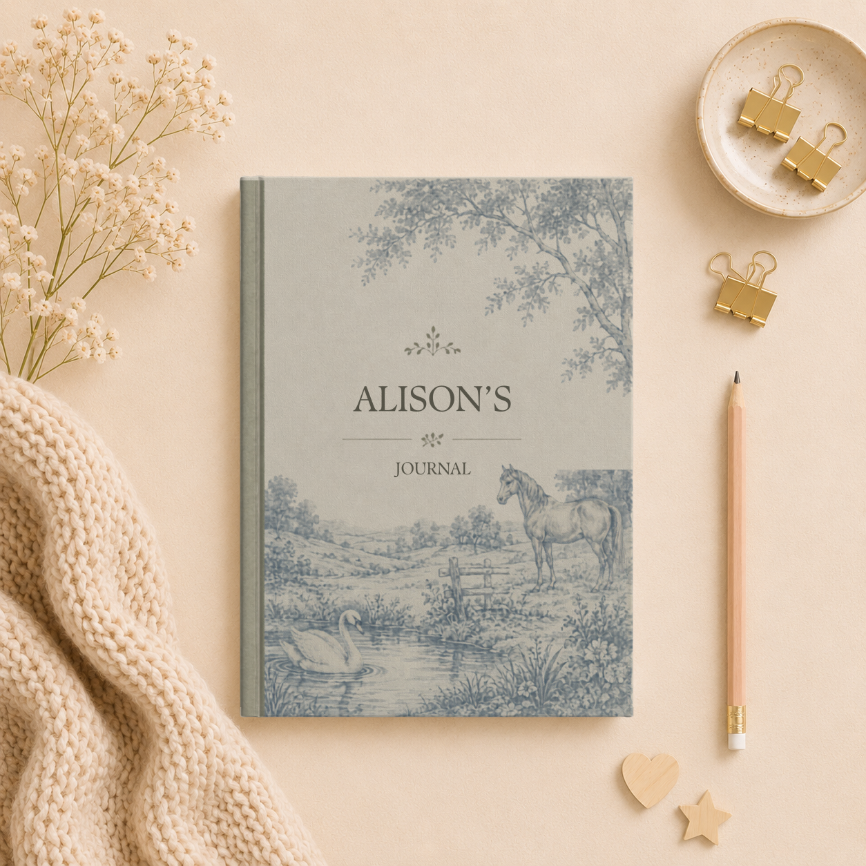 Personalized Hardcover Journal, Custom Matte Notebook, Vintage Style Horse Journal, Thoughtful Gift Idea, Stylish Writing Diary, Unique Present