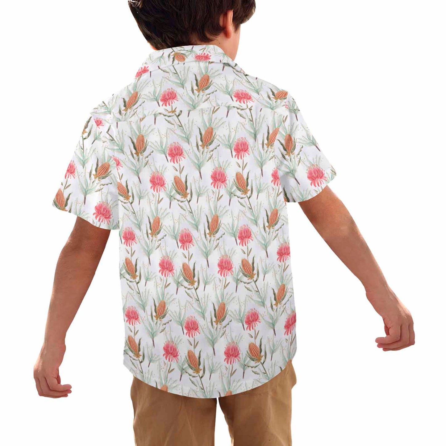 Australian Wattle 50  Little Boys Hawaiian Shirt