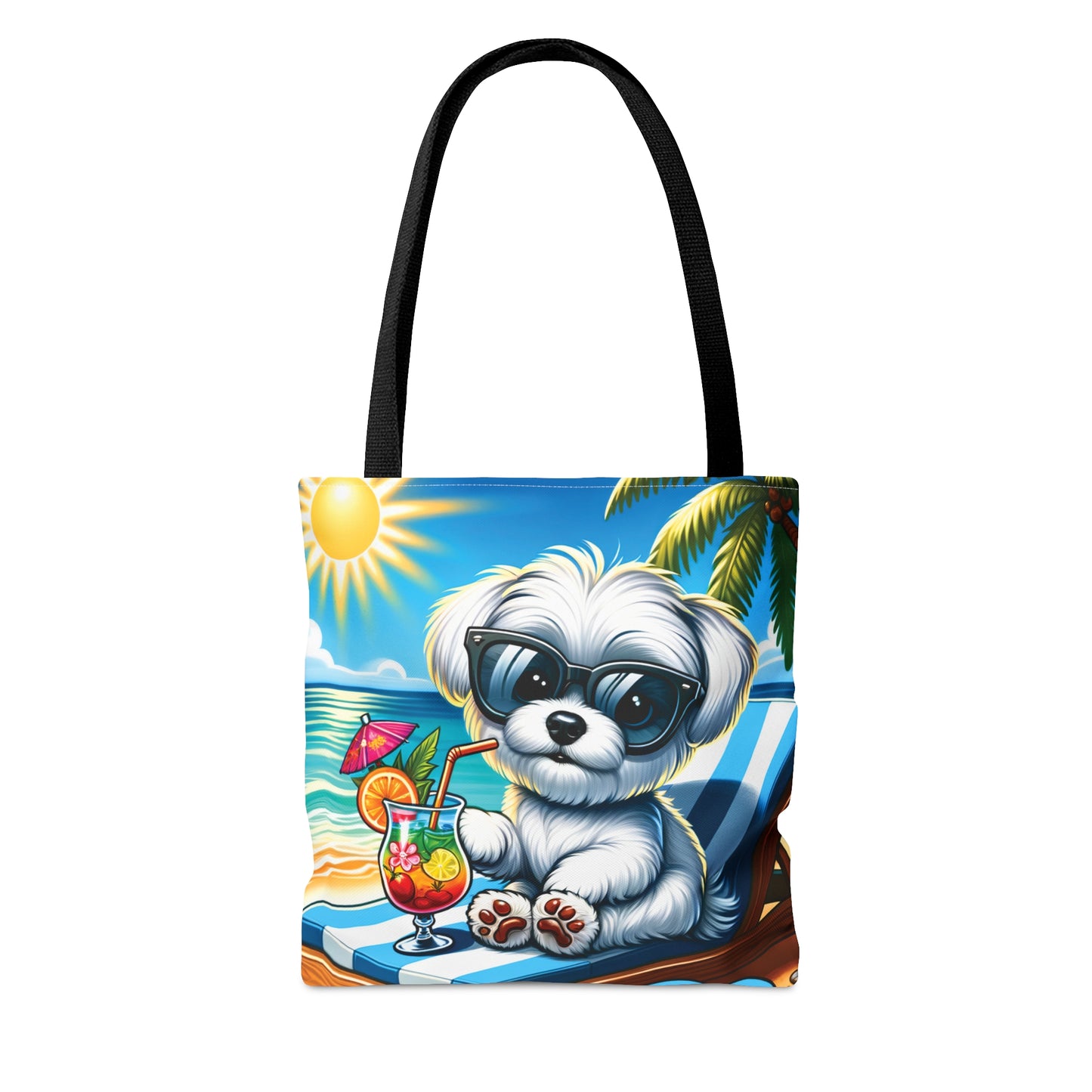 Tote Bag, Dog on Beach, Maltese, Tote bag, awd-1221