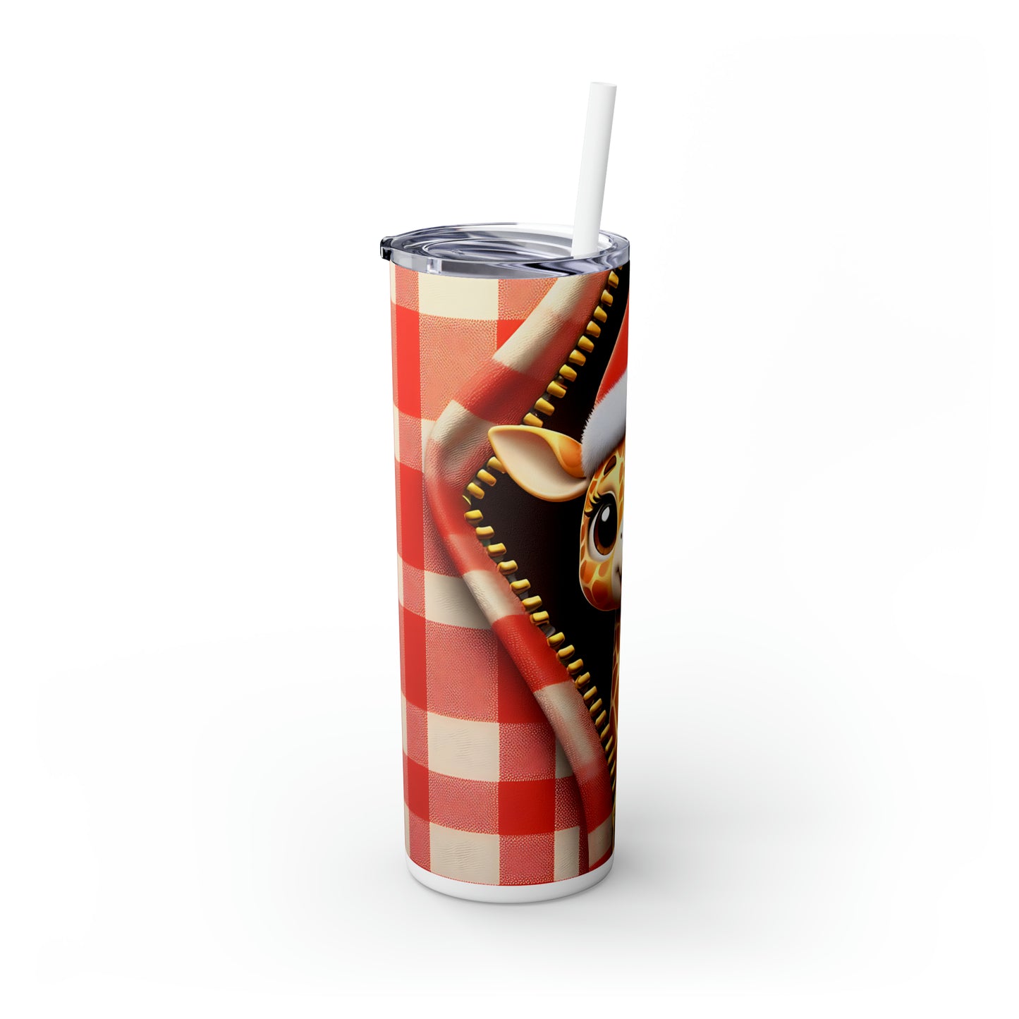 Skinny Tumbler with Straw, 20oz, Giraffe, awd-850