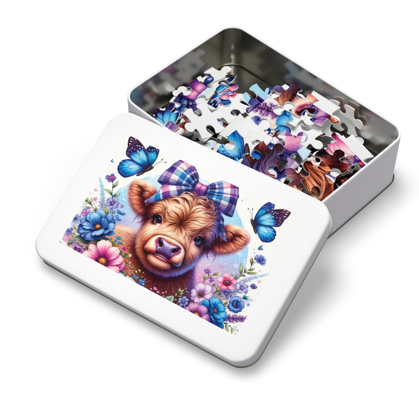 Jigsaw Puzzle, Highland Cow, Personalised/Non-Personalised (30, 110, 252, 500,1000-Piece)