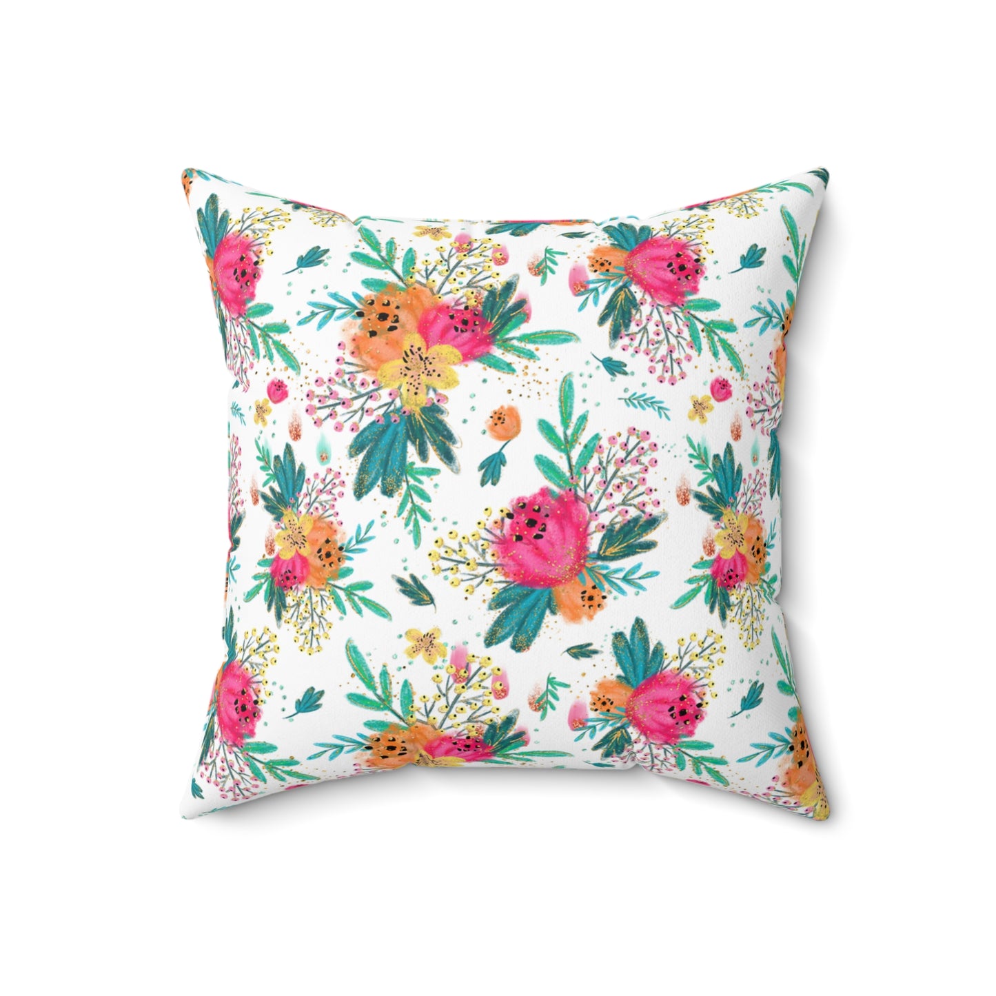 Spun Polyester Square Pillow, Australian Floral Cushion