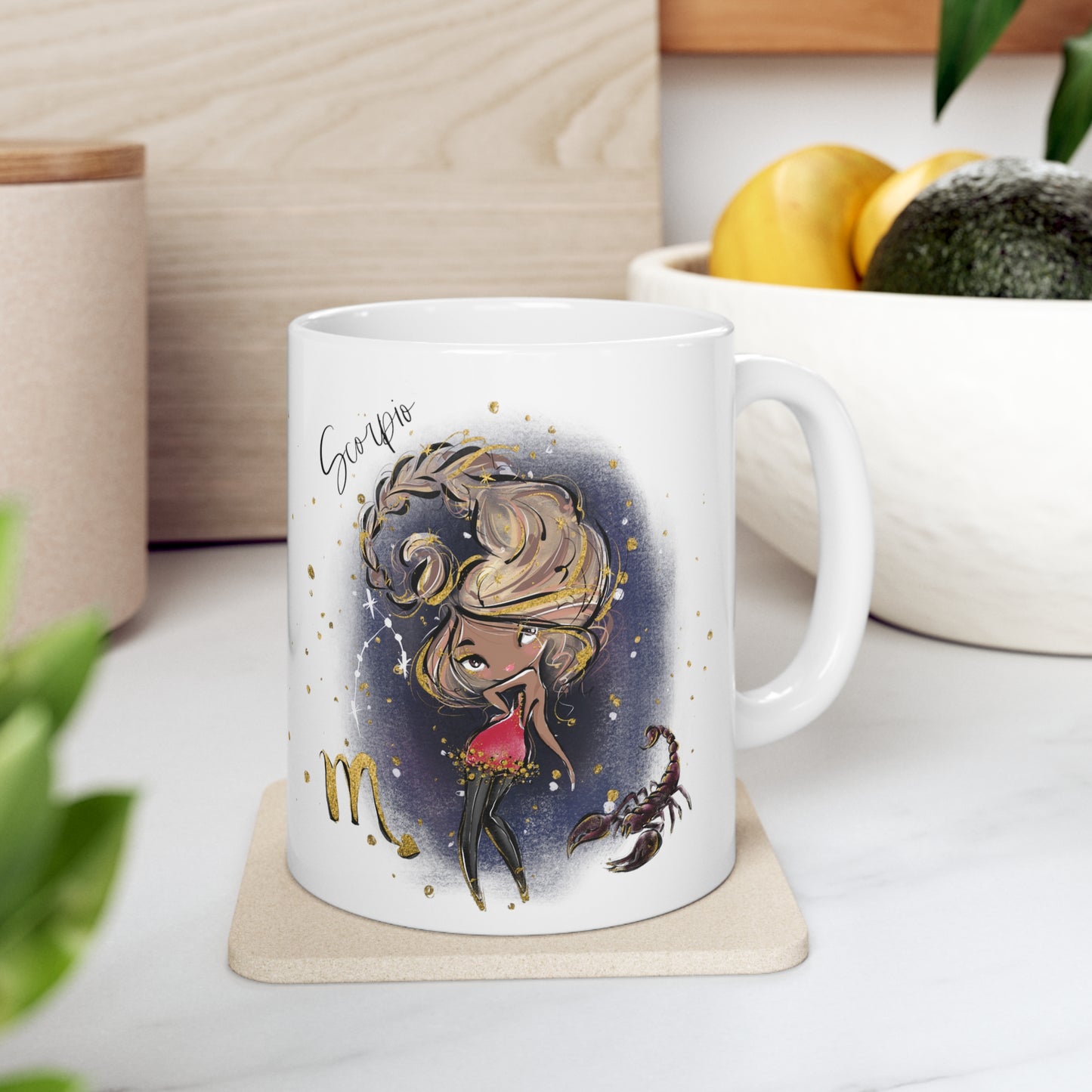 Personalised/Non Personalised Zodiac Sign, Scorpio, Ceramic Mug 11oz