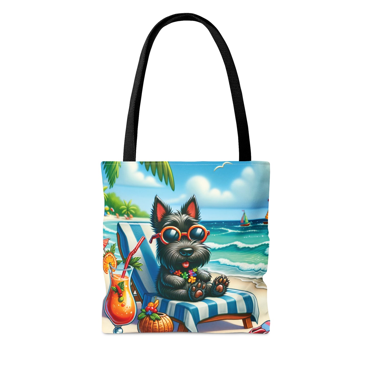 Tote Bag, Dog on Beach, Scottish Terrier, Tote bag, awd-1243