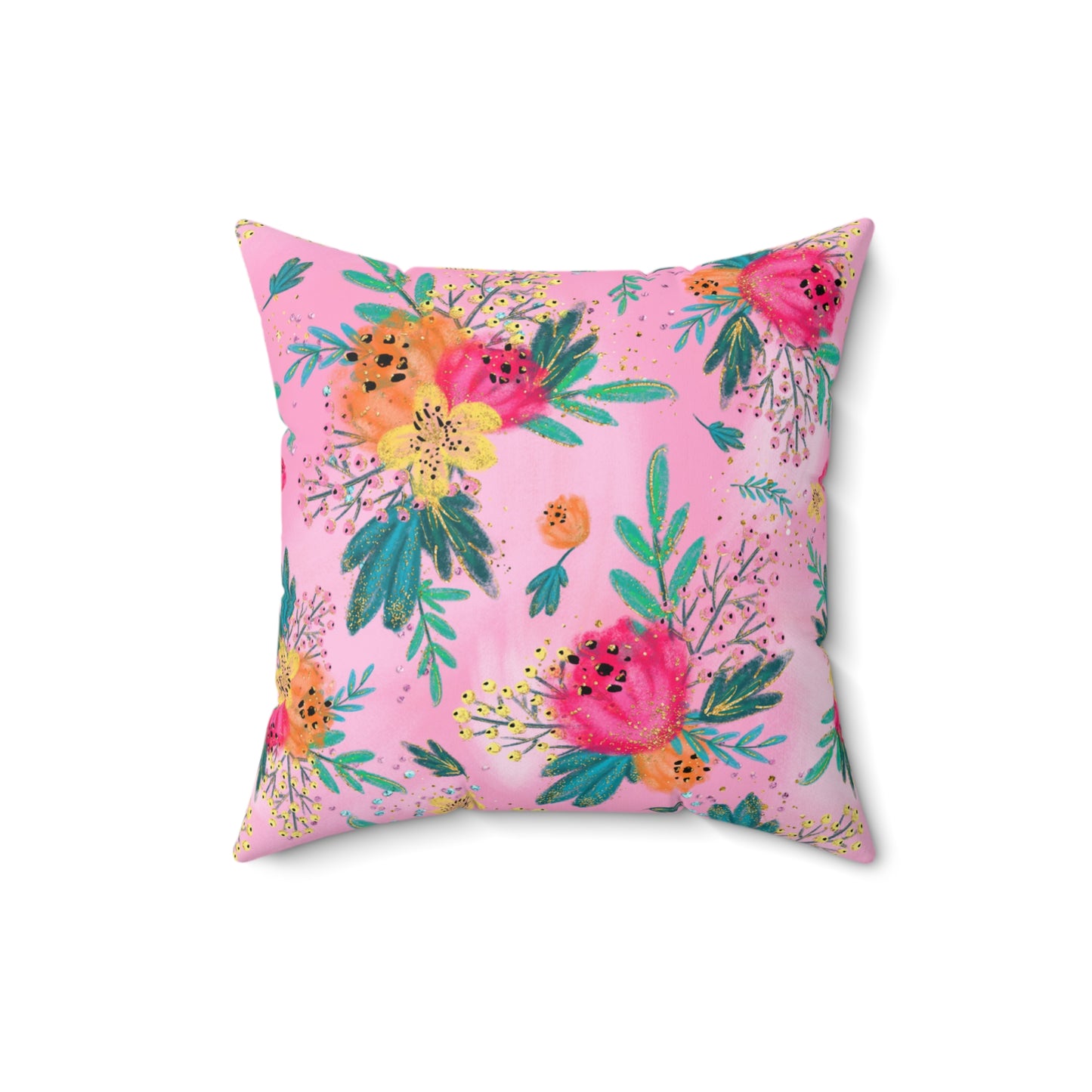 Spun Polyester Square Pillow, Australian Floral Cushion