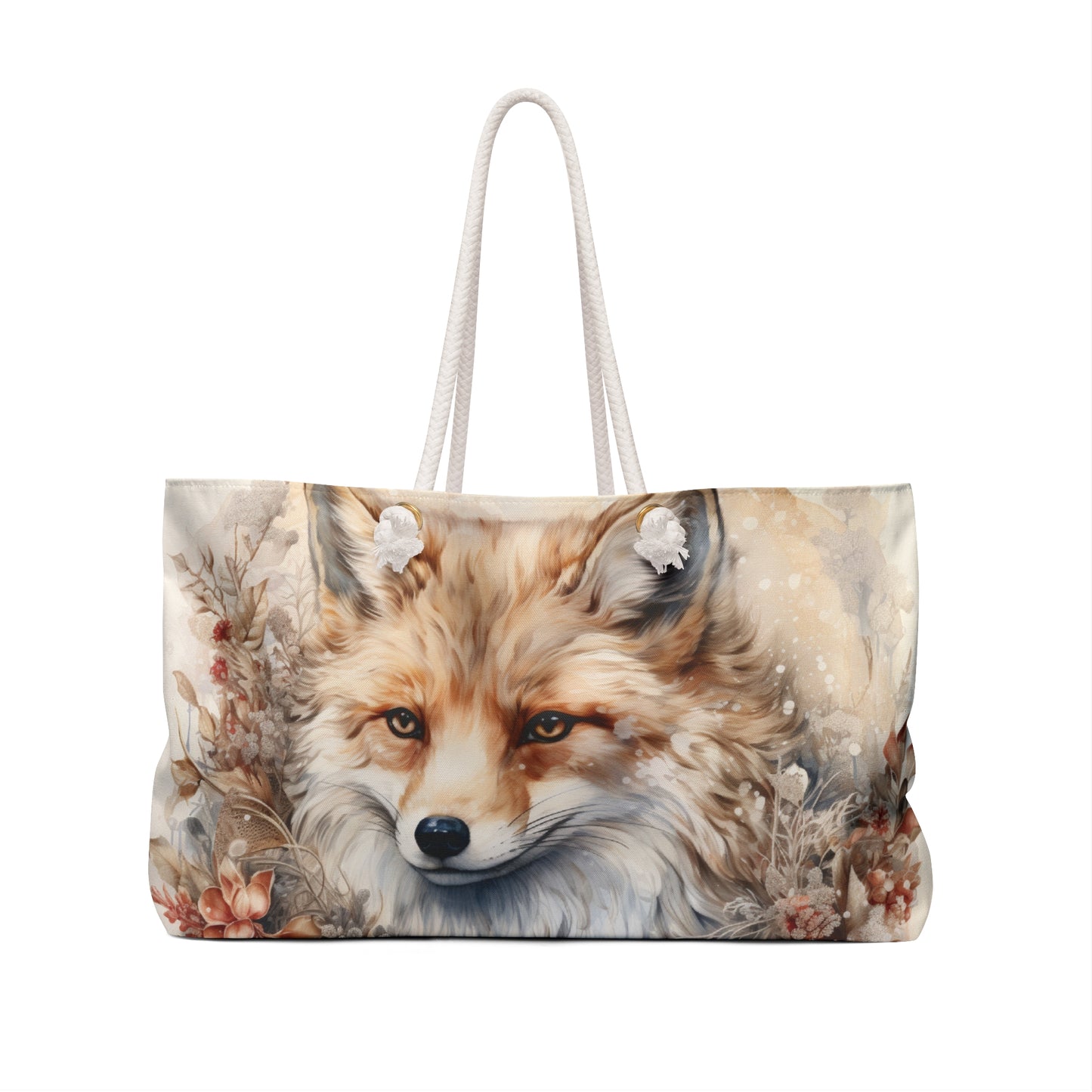 Personalised/Non-Personalised Weekender Bag, Vintage Fox, Large Weekender Bag, Beach Bag, Book Bag