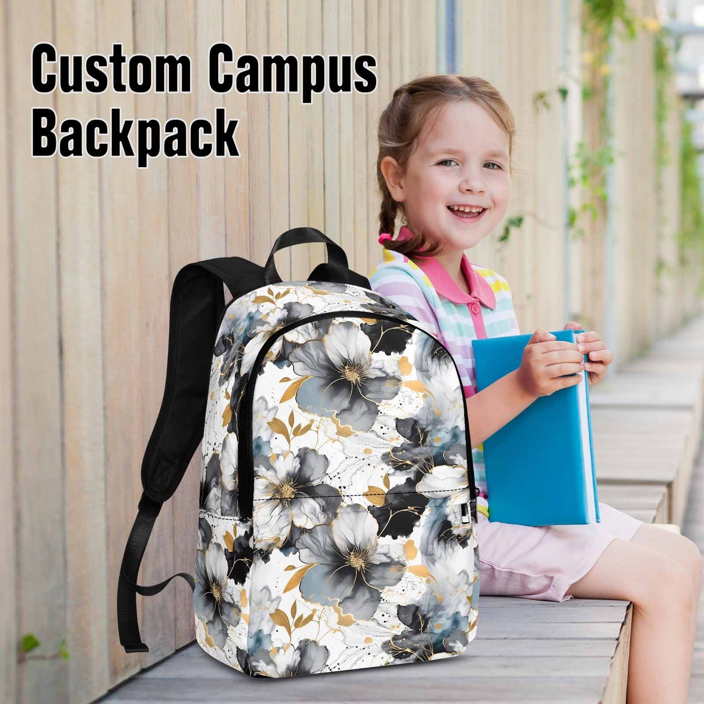 Black White and Gold  Adult Casual Backpack