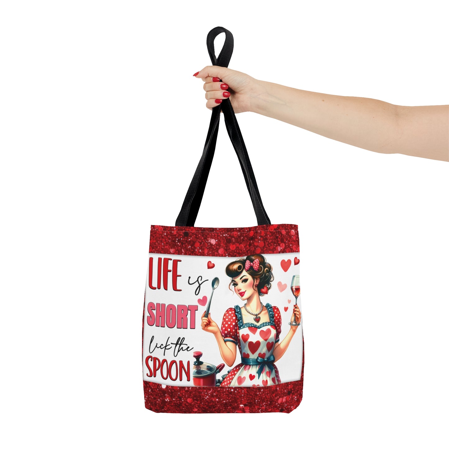 Tote Bag, Retro, Life is Short Lick the Spoon