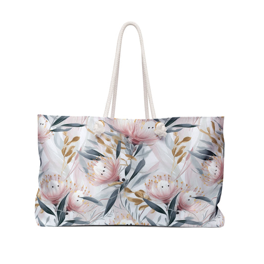 Personalised Weekender Bag, Australian Floral, Large Weekender Bag, Beach Bag, Book Bag