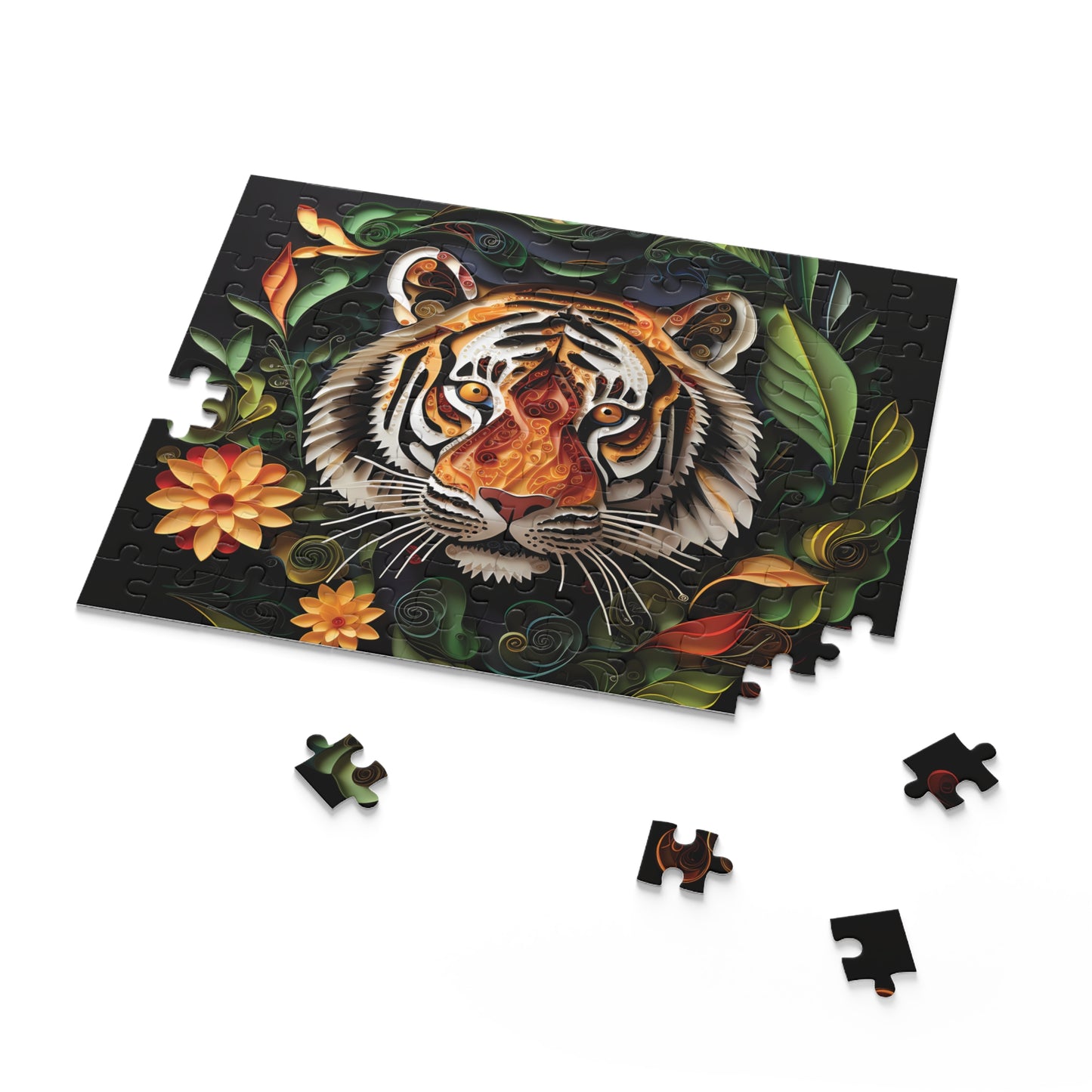 Personalised/Non-Personalised Puzzle, Tiger (120, 252, 500-Piece)