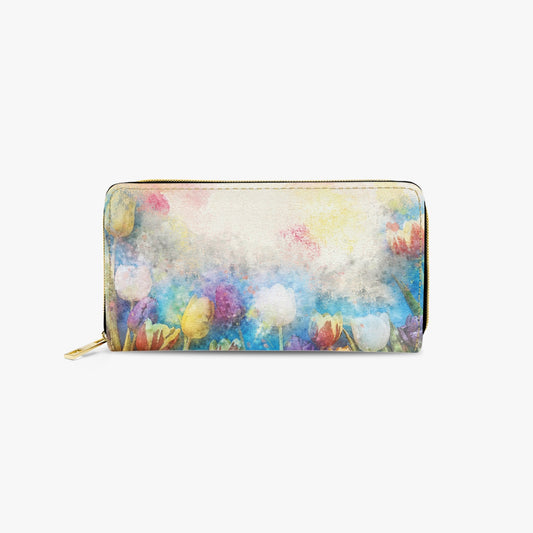 Long Type Zipper Purse - Floral