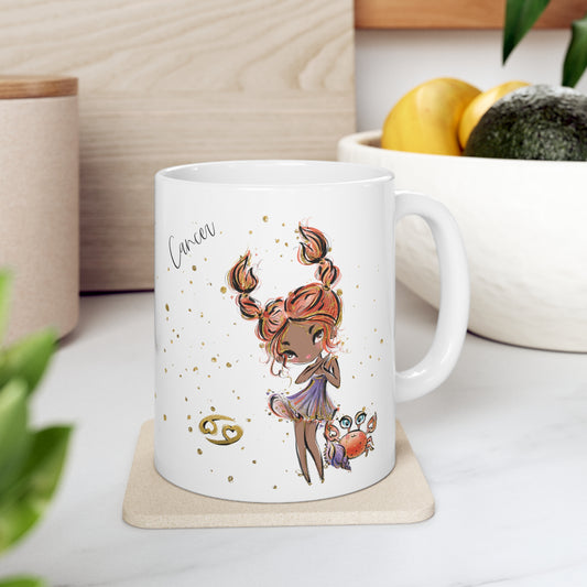 Personalised/Non Personalised Zodiac Sign, Cancer, Ceramic Mug 11oz