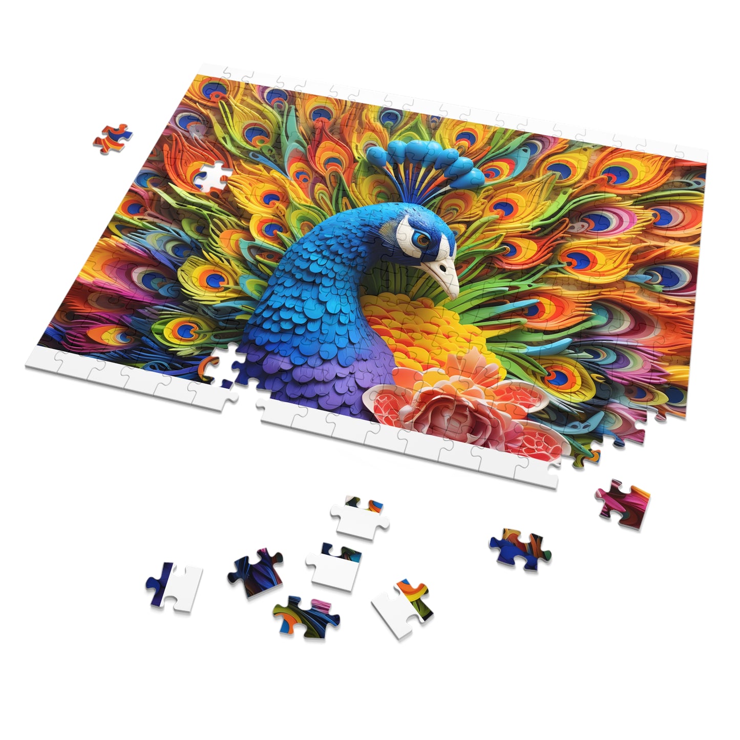 Jigsaw Puzzle, Peacock, Personalised/Non-Personalised (30, 110, 252, 500,1000-Piece)