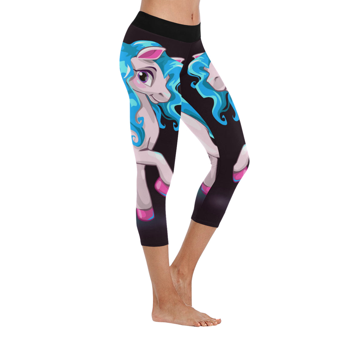 unicorn Women's Low Rise Capri Leggings (Invisible Stitch)