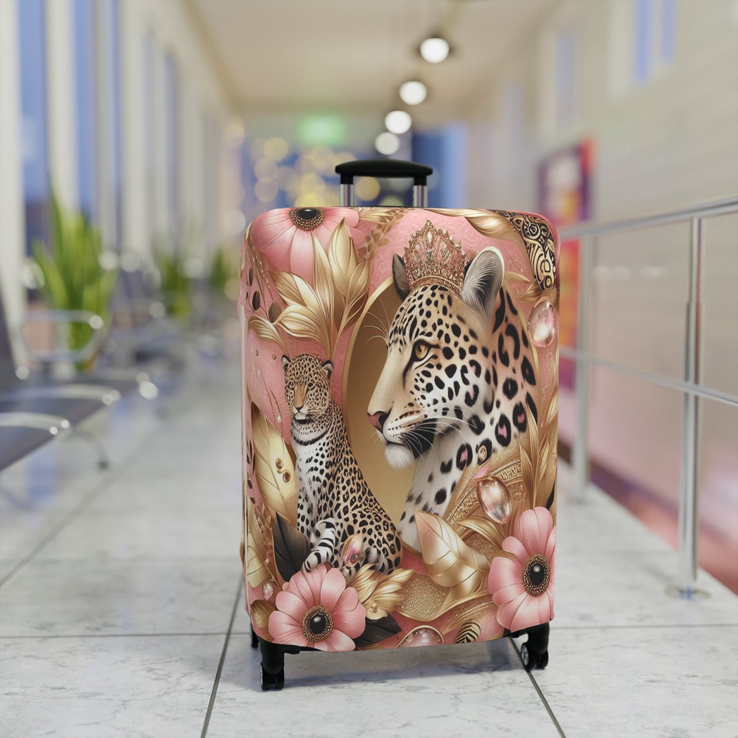 Luggage Cover, Floral Leopard, awd-3073