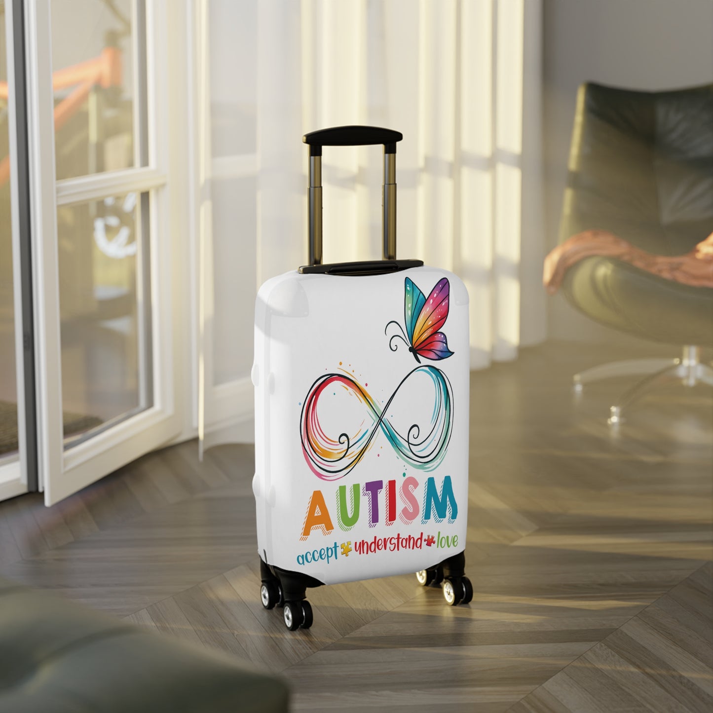 Luggage Cover, Autism, Accept, Understand, Love, awd-1074