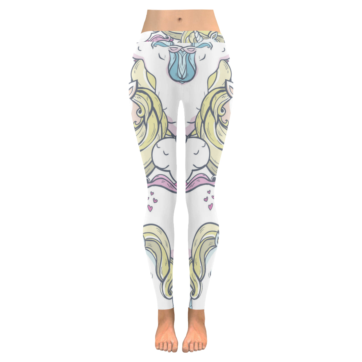 Seamless vector pattern with cute magic unicorns Women's Low Rise Leggings (Invisible Stitch)