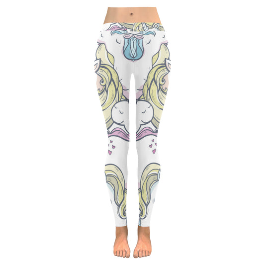 Seamless vector pattern with cute magic unicorns Women's Low Rise Leggings (Invisible Stitch)