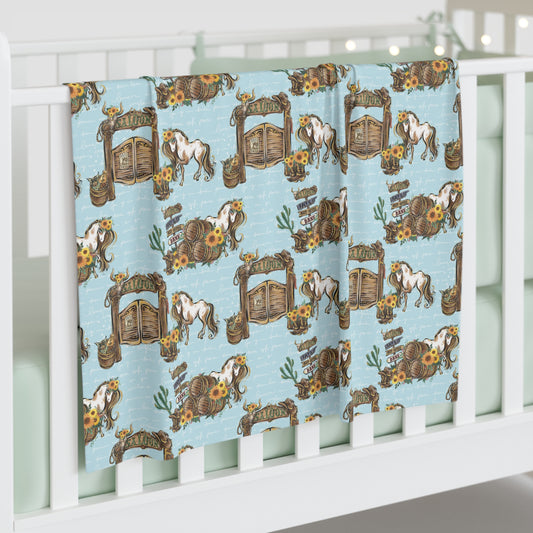 Baby Swaddle Blanket, Cowboy Howdy Partners, Baby Swaddle, Baby Shower gift