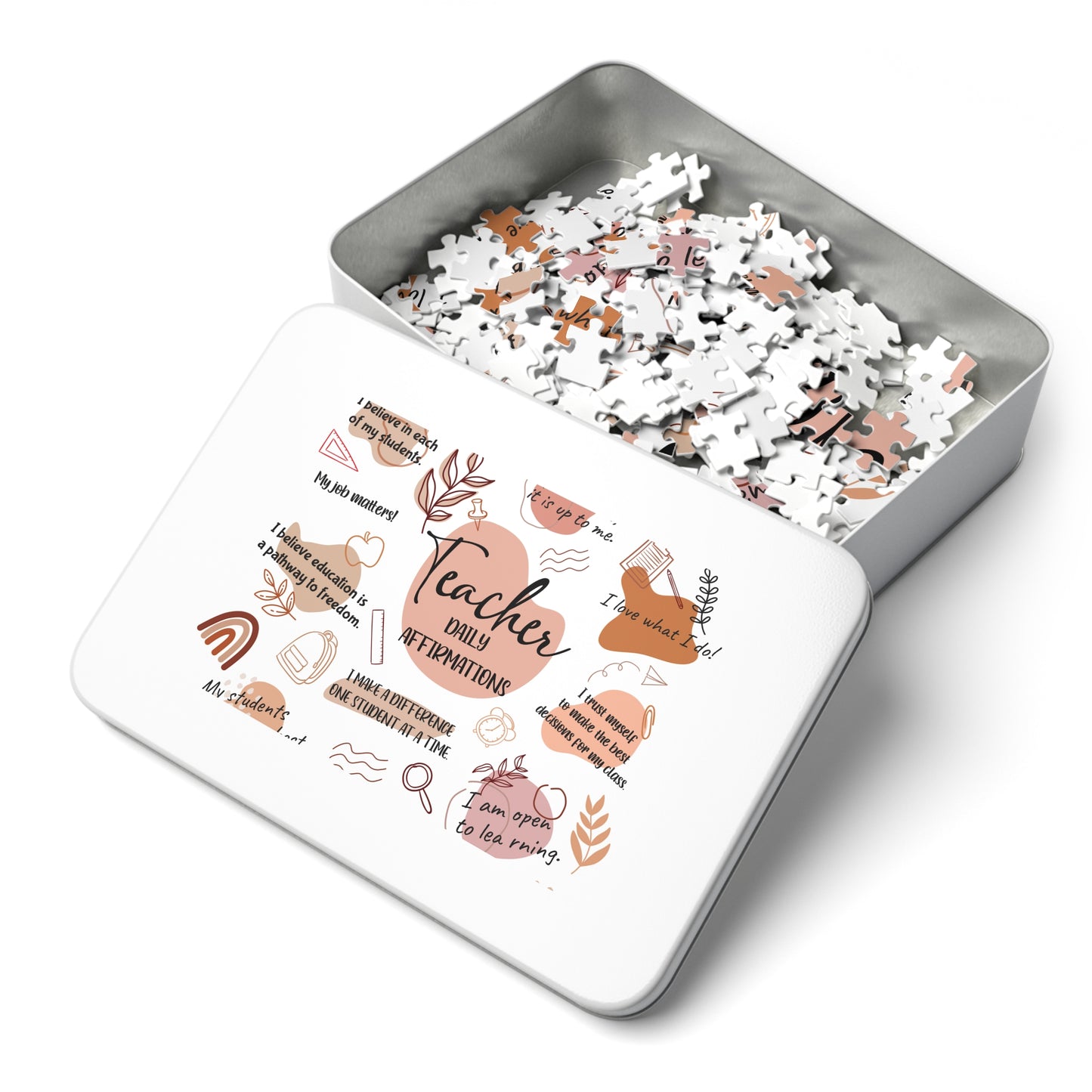 Jigsaw Puzzle in Tin, Affirmations, Teacher, Personalised/Non-Personalised, awd-502 (30, 110, 252, 500,1000-Piece)