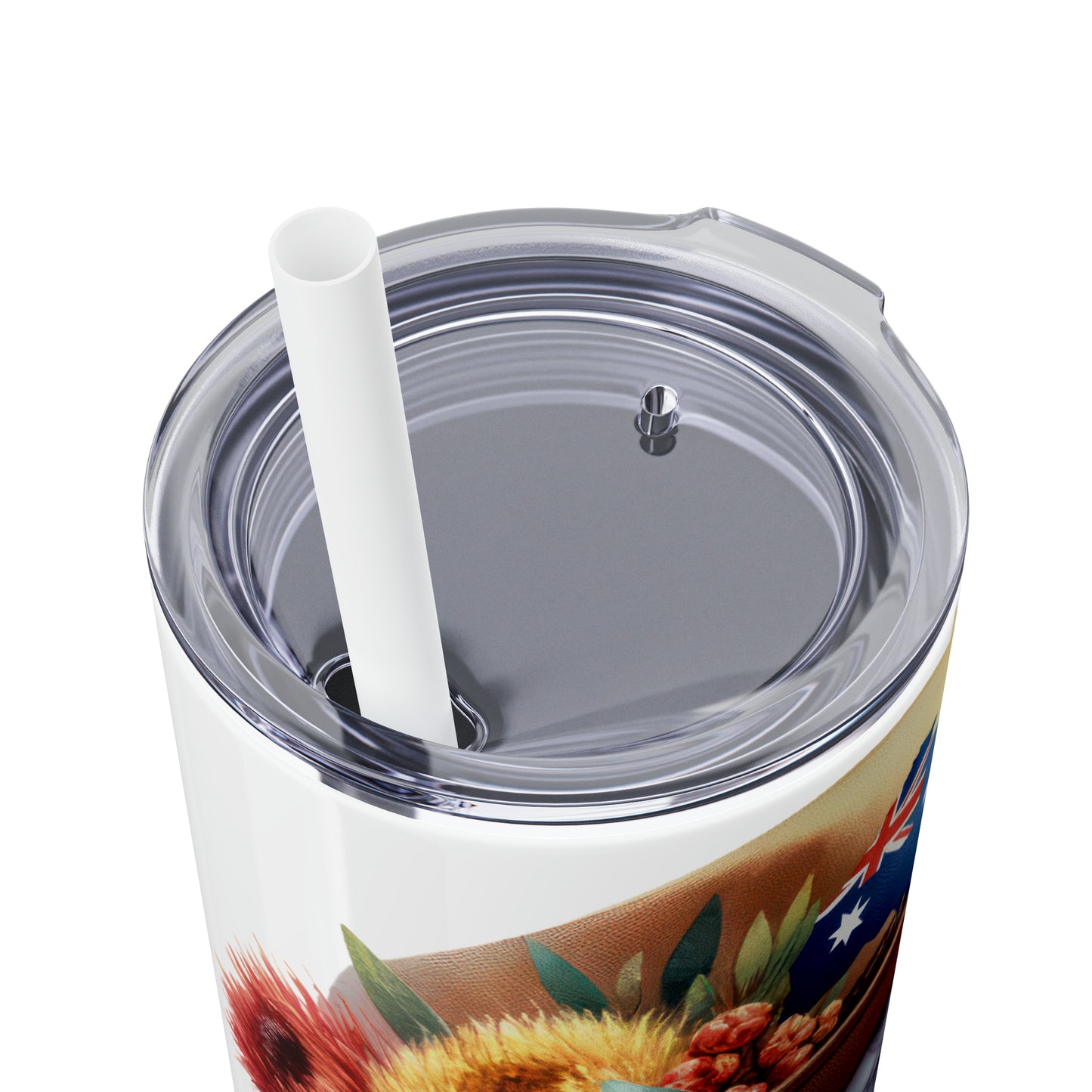 Skinny Tumbler with Straw, 20oz, Australian, Cockatoo, awd-1333