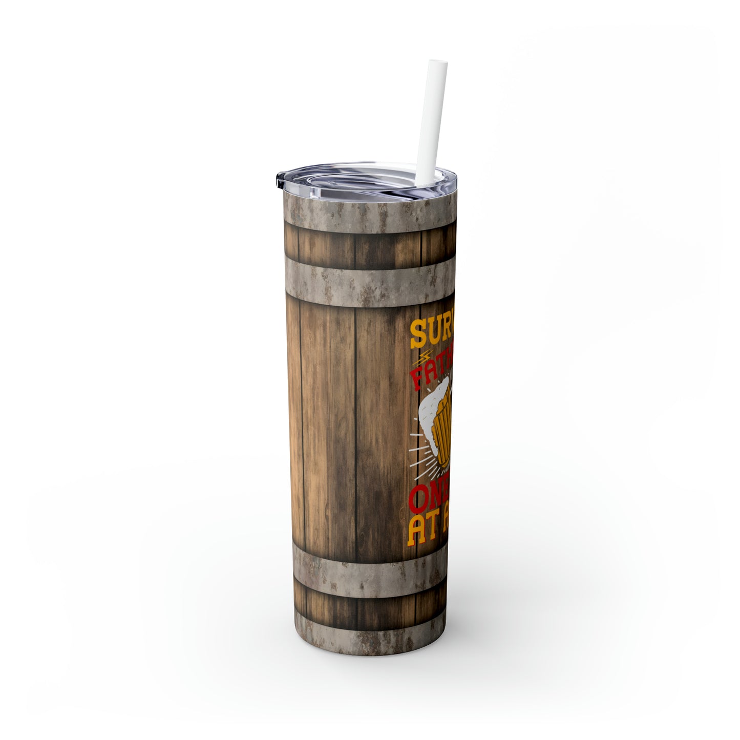 Skinny Tumbler with Straw, 20oz, Dad Quote