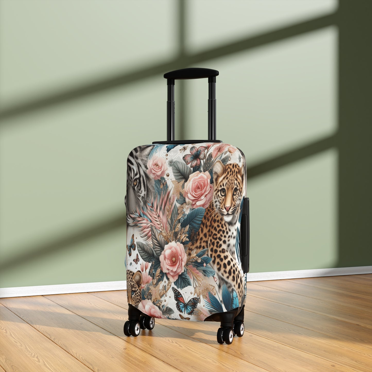 Luggage Cover, Floral Tiger and Leopards, awd-1438