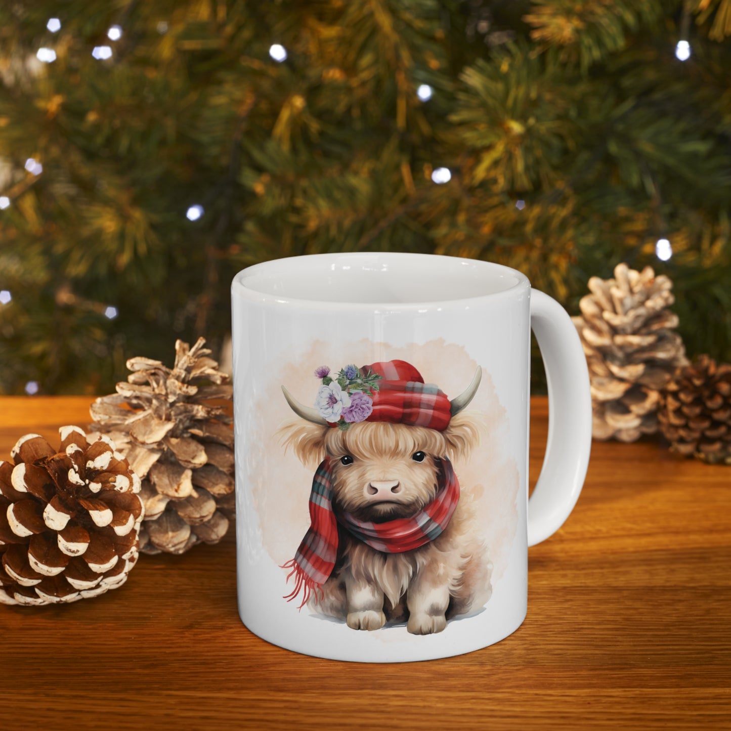 Personalised/Non Personalised Highland Cow, Ceramic Mug 11oz, Highland Cow Mug