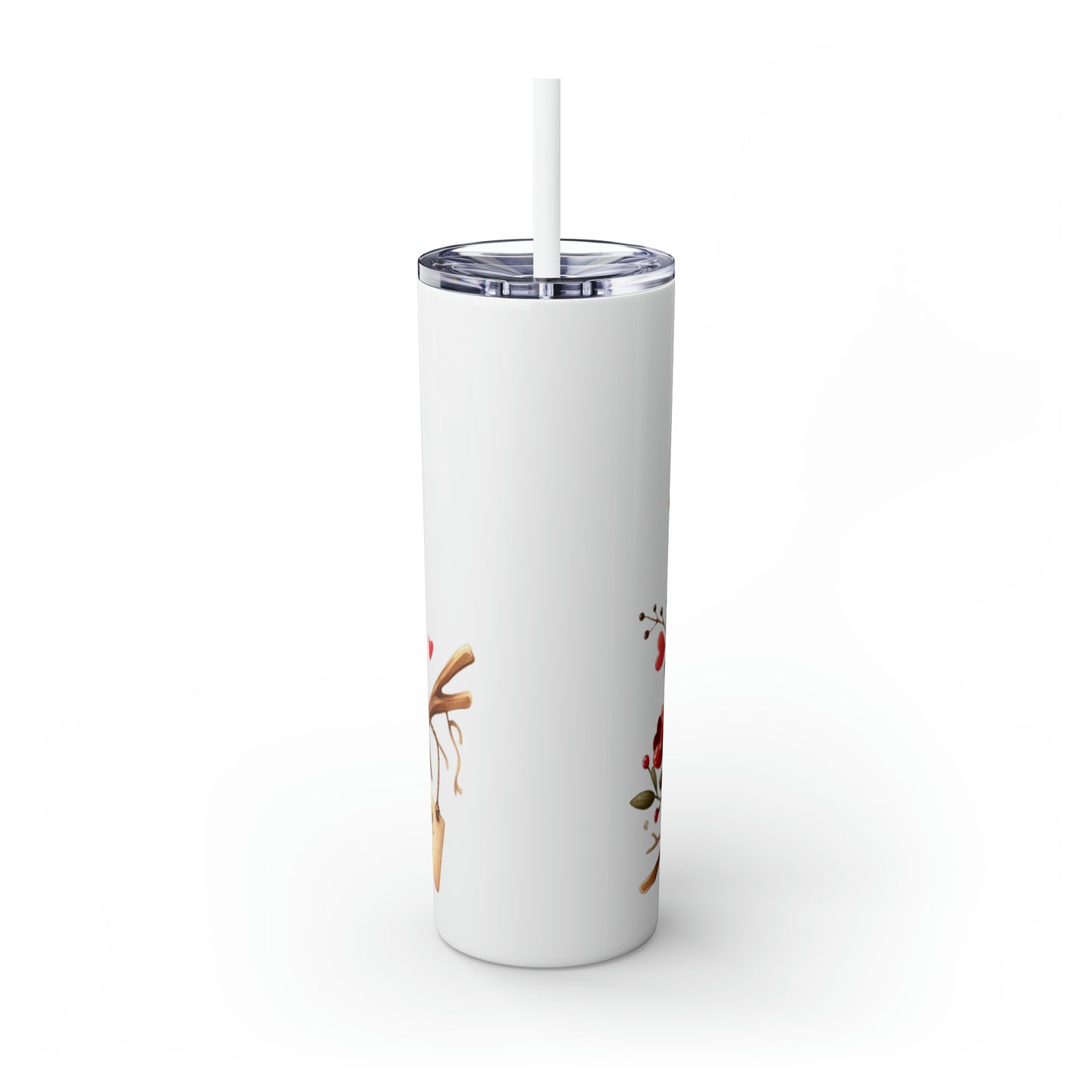 Skinny Tumbler with Straw, 20oz, Owl