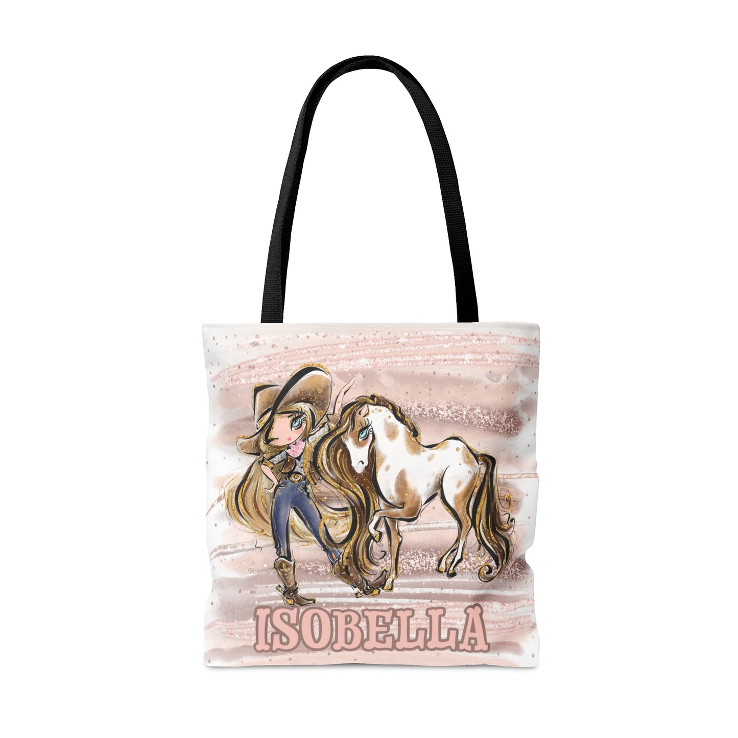 Personalised Tote Bag, Cowgirl & Horse, Blonde Hair, Blue Eyes, Tote bag