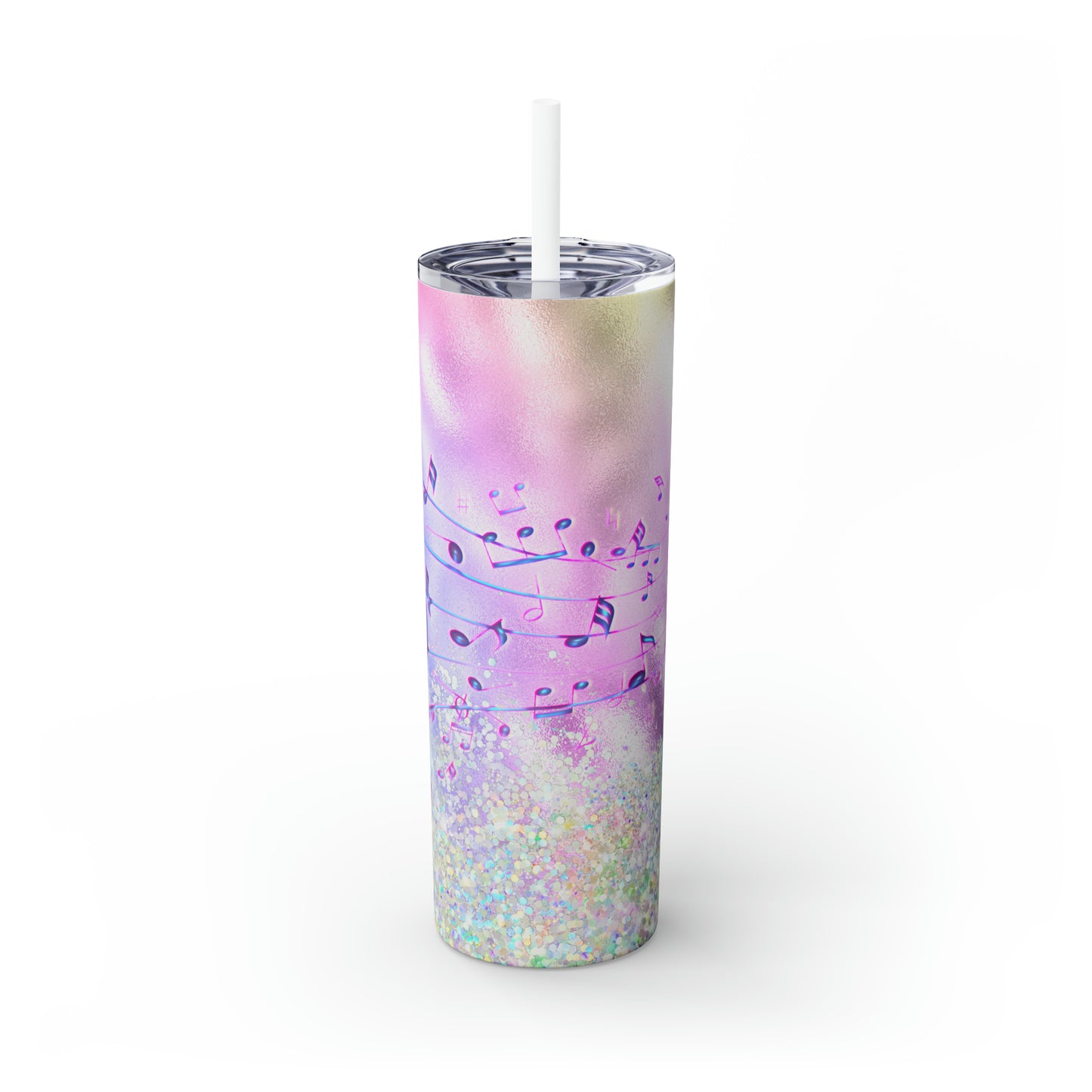 Skinny Tumbler with Straw, 20oz, Music