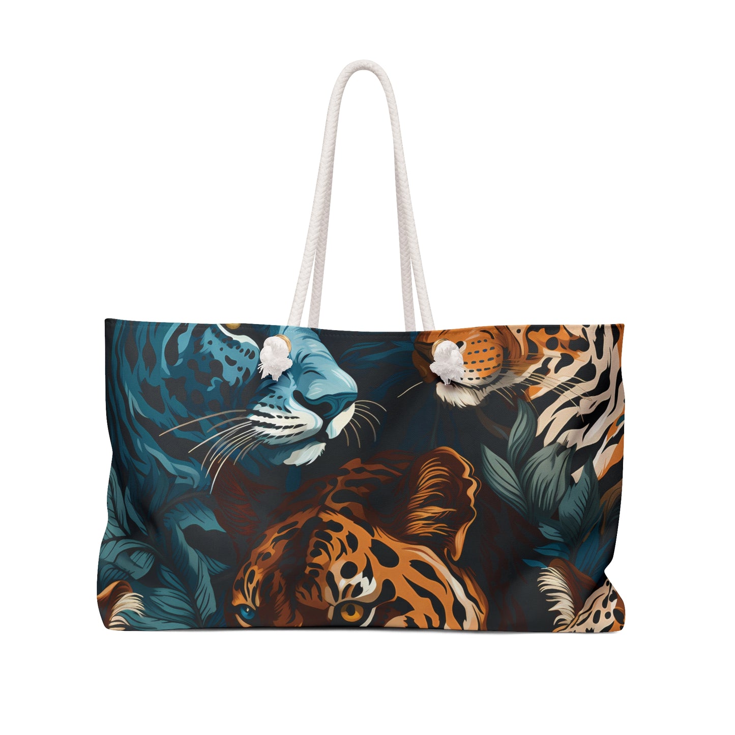 Personalised/Non-Personalised Weekender Bag, Wild Animals, Tigers, Large Weekender Bag, Beach Bag, Book Bag