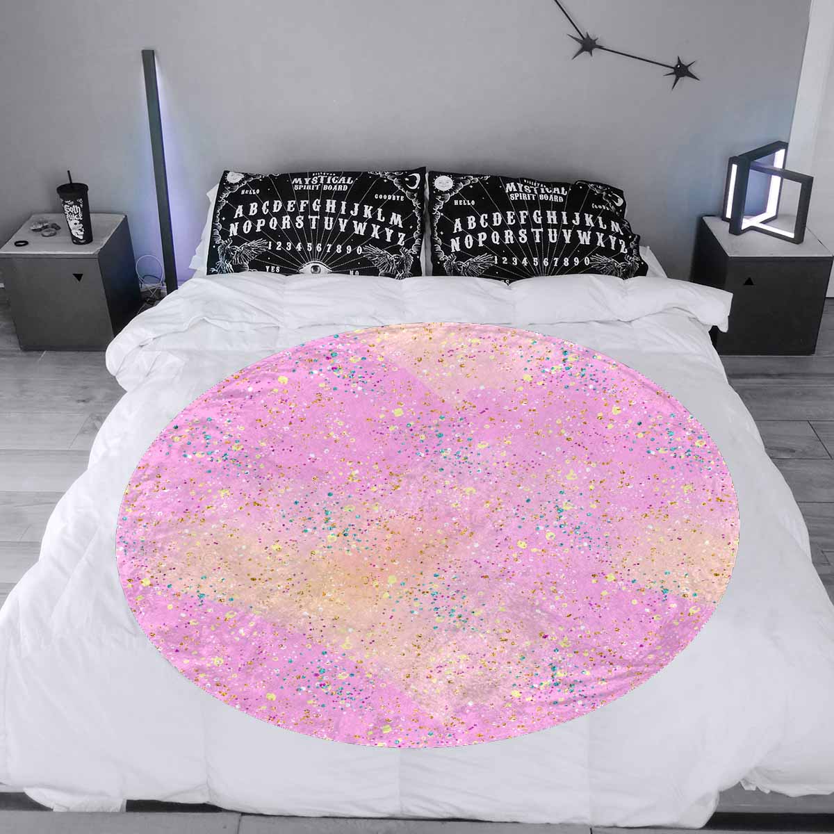 Pink Splash  Circular Micro Fleece Blanket 60"