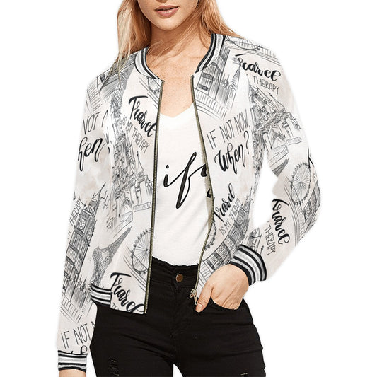 Travel if not now When awd1120 Bomber Jacket for Women