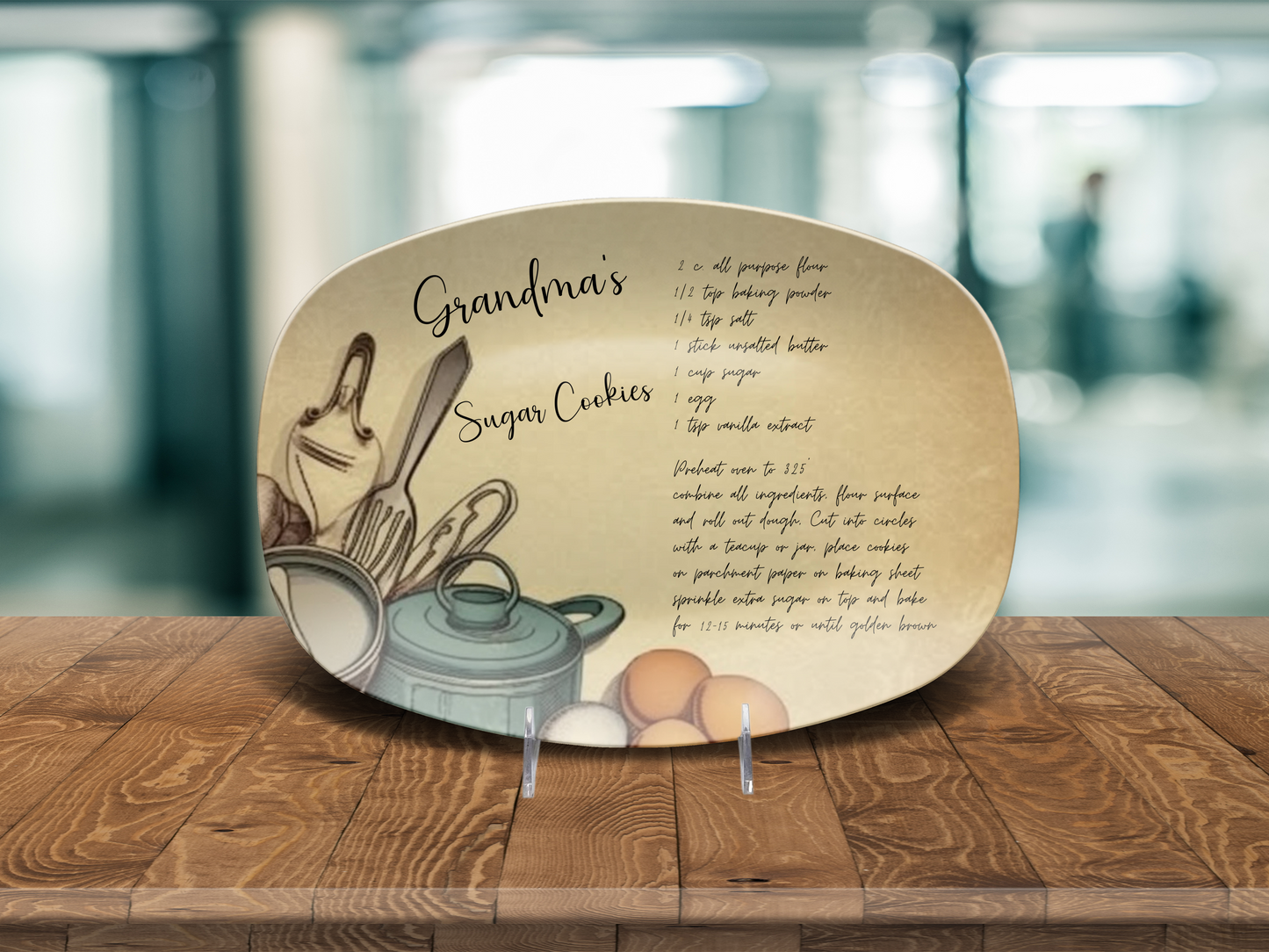 Handwritten Recipe Plate/Platter, Family Recipe Heirloom